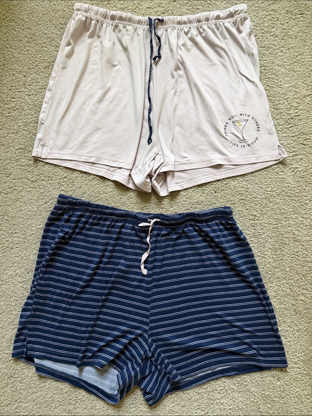 Life Is Good Women's Pajama Shorts Drawstring Sleep PJ Shorts Medium Set of Two